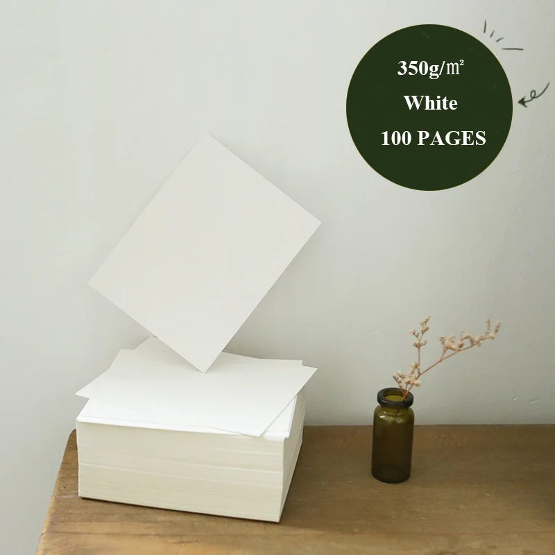 100pcs 350g Cardboard Blank Photo Albums Scarpbook Kraft/White Paper Hand-Painted DIY Graffiti Greeting Cards Message Card Album | Дом и сад