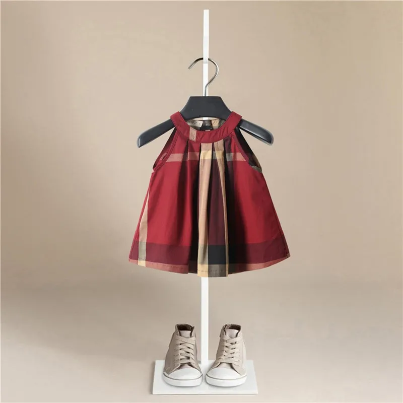 Платье для девочек новые детские платья клетчатое Полосатое платье на день