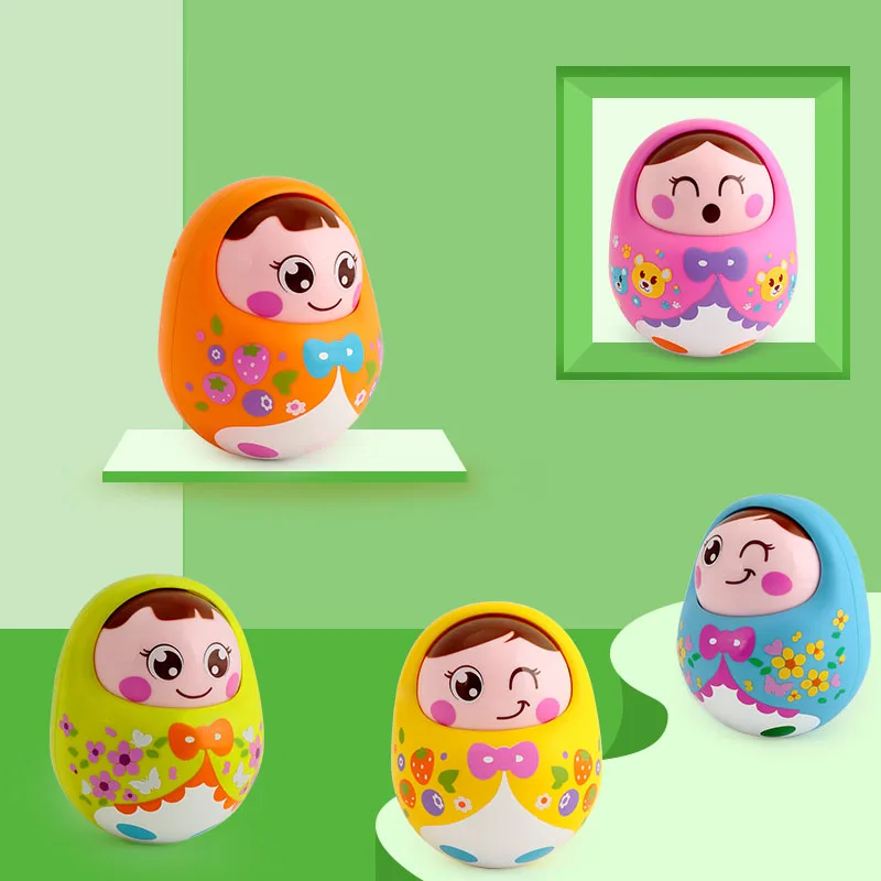 

1pcs Baby Toy Rattle Nodding Tumbler Doll Sweet Bell Music Roly-poly Learning Early Educational Toys For Baby Gifts Random Color