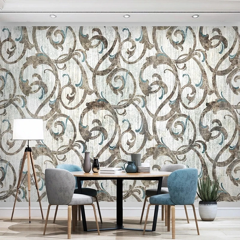 

Пользовательские 3D обои в ретро стиле, вьющаяся трава, искусственное украшение для гостиной, дивана, фона для телевизора, домашнее настенно...