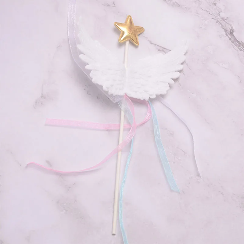 1 шт. Крылья ангела Любовь карты звезда лента трехмерная кисточка торт на день