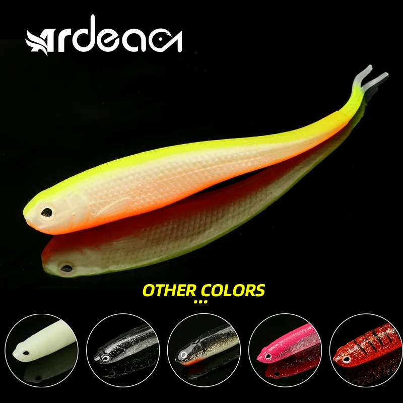 Ardea 3Pcs Silicone Bait 126/130mm 7.3/9.5g Forked fishtail Soft Artificial Lure 3D eyes Fish shape Wobblers Worm Fishing Lures