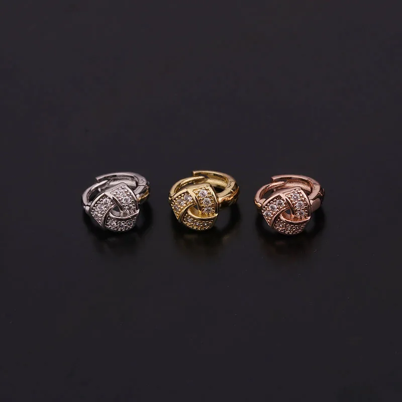 1 шт. микро-закрепка CZ скрученные круглые серьги-обручи для ушей женщин и мужчин