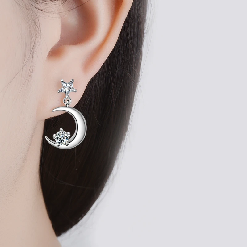 Серьги гвоздики с пятизвездочными элементами модные ювелирные изделия серьги