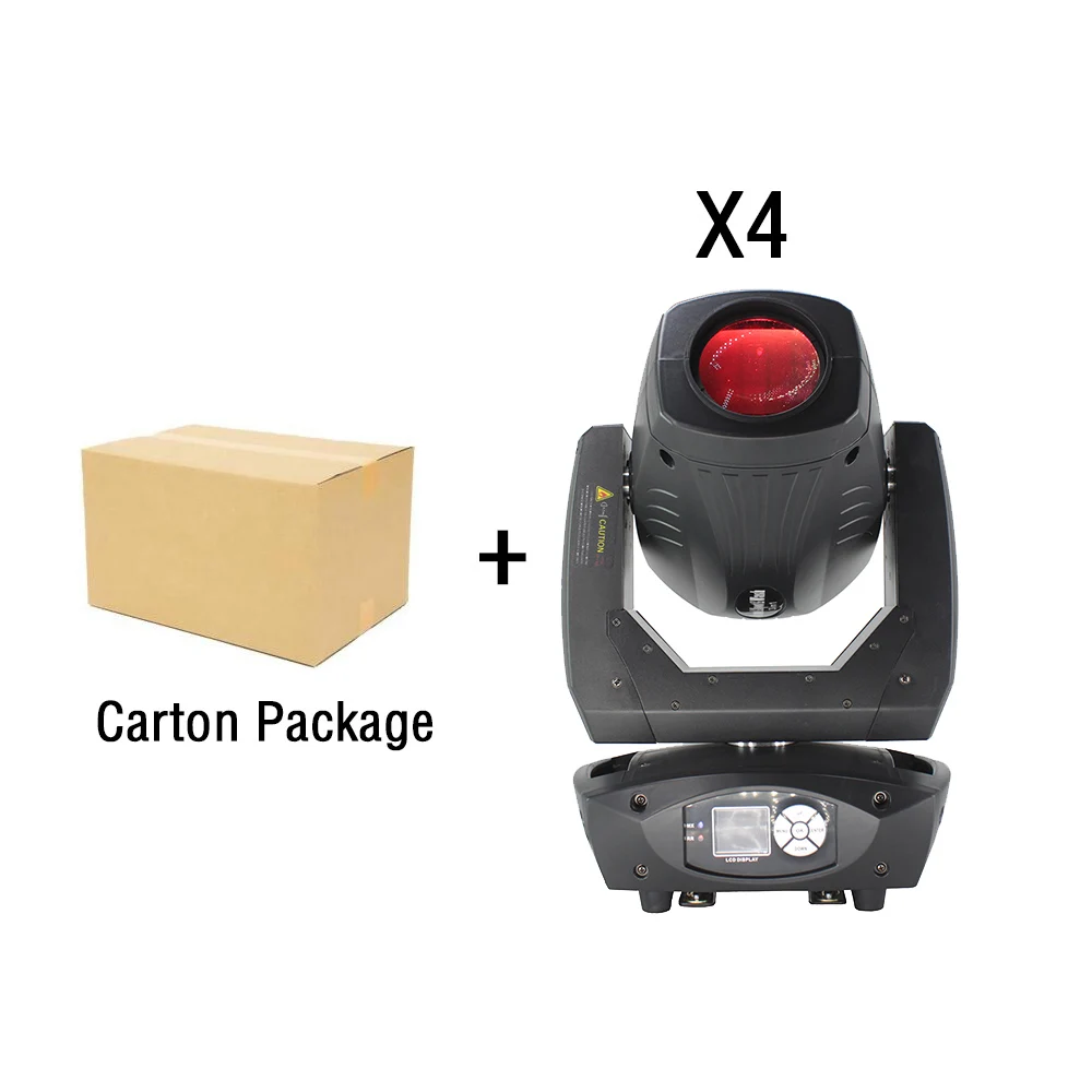 Carton Package 4 шт./партия Zoom Moving Head 200 Вт электронные пятна 3в1 сценическое освещение DMX512 Радужный эффект для DJ Дискотека, ночной клуб свадебный свет - Цвет: Carton Package