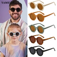 vintage round sunglasses women men kids outdoor goggles parent child sun glasses uv protection child eyewear lunette de soleil
