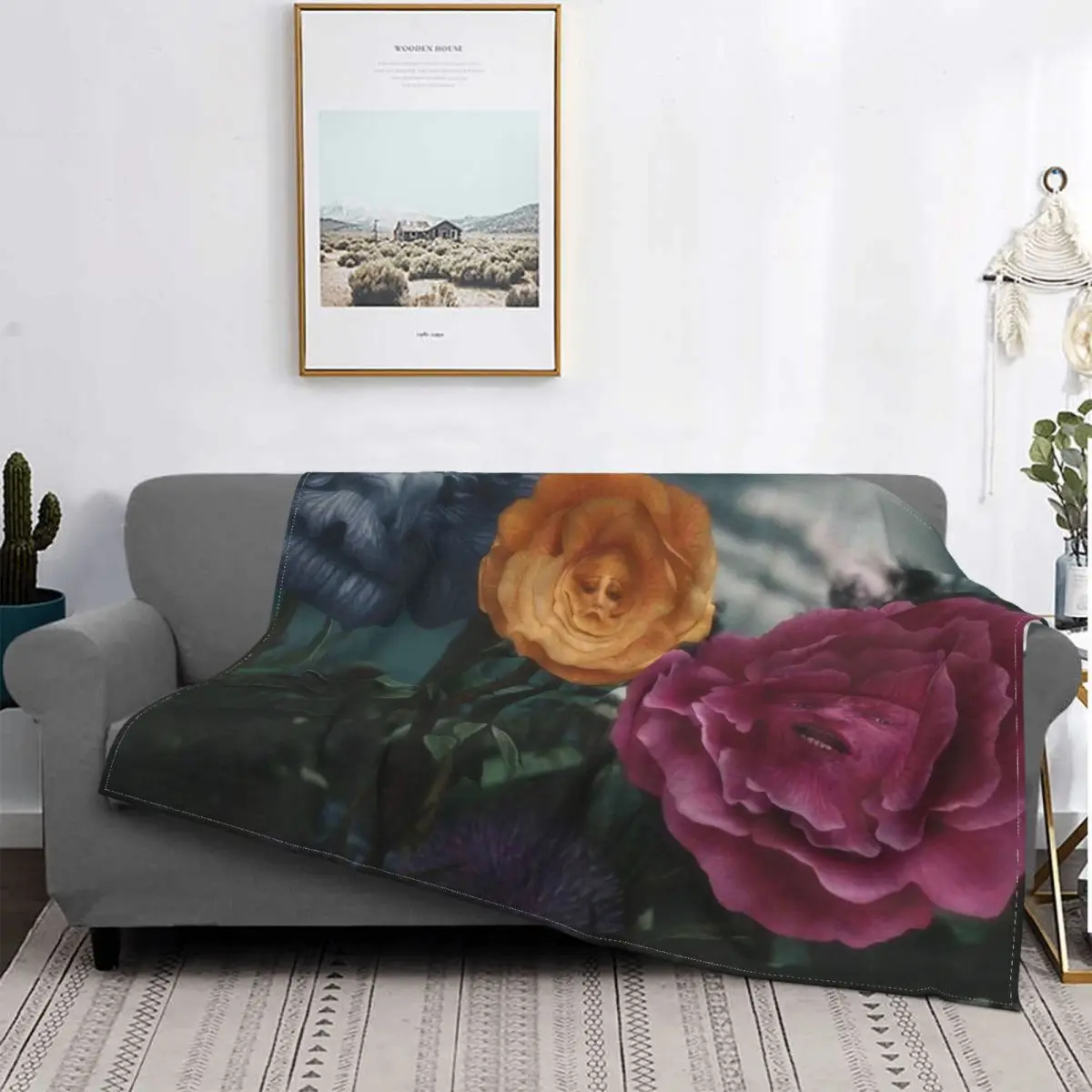 

Sleepwalking In Wonderland Blanket Printed Cotton Breathable Plush Decoration Throw Blankets For Office Thin Free Shipping