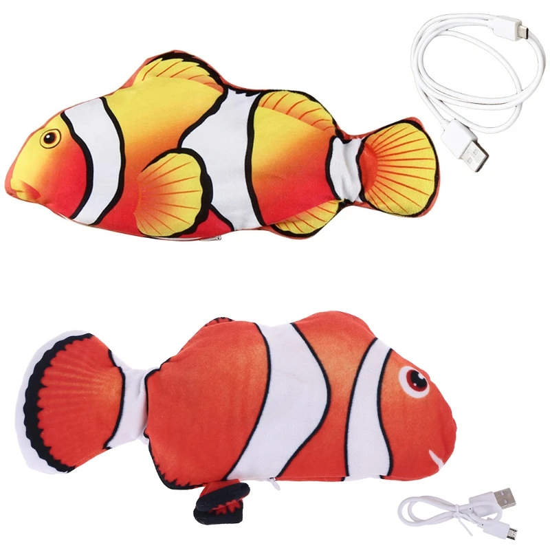 

Electric Moving Flopping Realistic Simulation Wiggle Fish Plush Interactive Toy D7WE