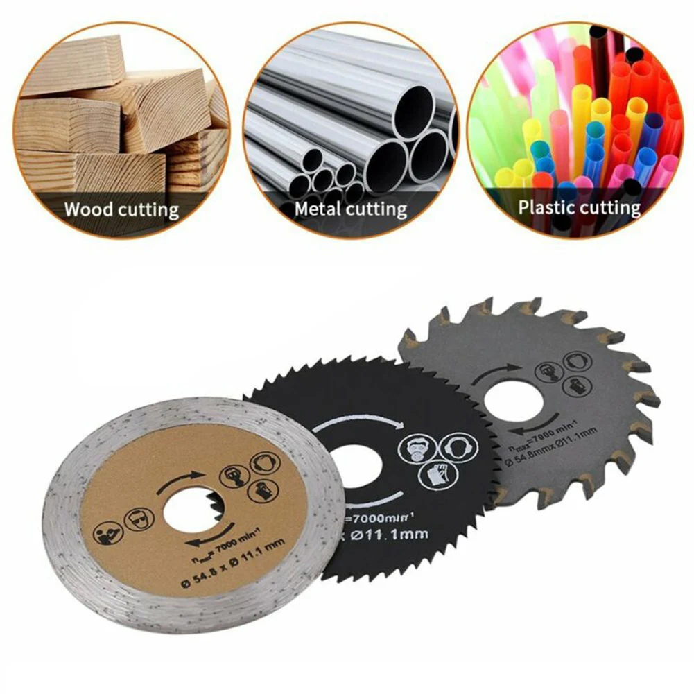 

Cutting tool Saw blade 54.8x11.1mm High speed steel 3pcs Mini Circular