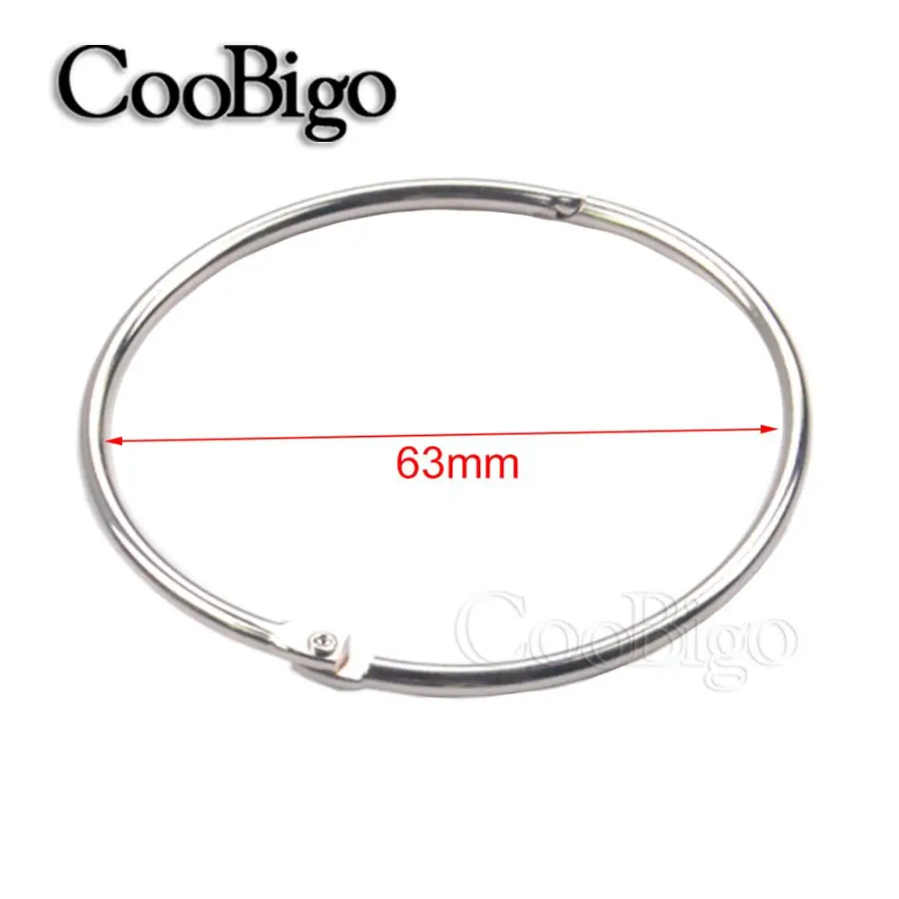 63mm Silver 1 шт. внутренний диаметр. 5/"~ 2-1/2" для книги с отрывными листами Связка с подвесками защелкивающееся уплотнительное кольцо фиксирующий брелок металлические ремесленные части альбом скрапбук ремесло - Цвет: 63mm Silver