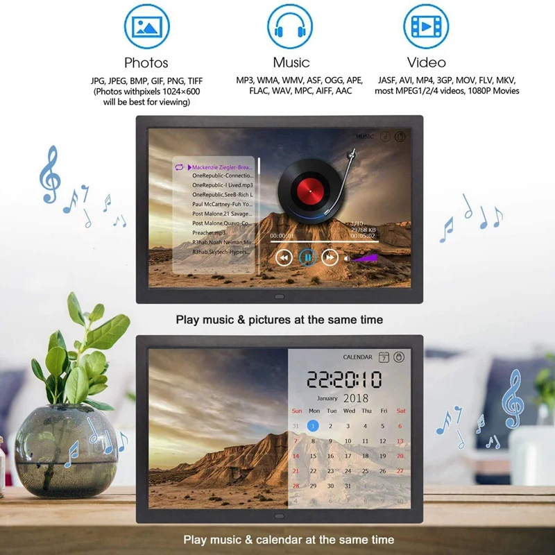Цифровая фоторамка 12-дюймовая цифровая с беспроводным дистанционным