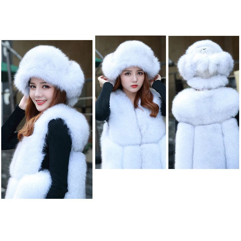 CAMOLAND/женская зимняя теплая шапка бомбер из искусственного меха русская ушанка