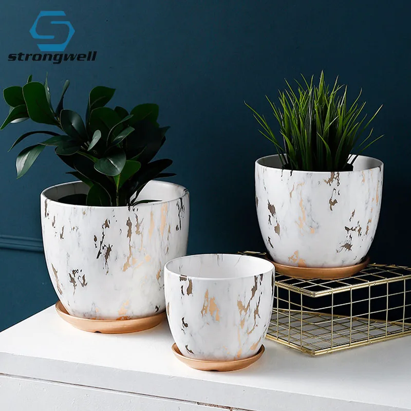 

Домашний сад скандинавские Instagram керамические цветочные горшки мраморный узор Современная гостиная крыльцо зеленые растения цветочный го...