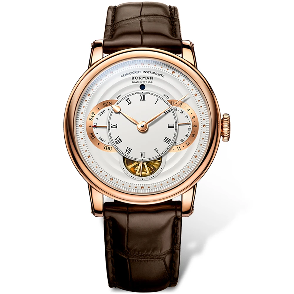 Часы наручные мужские автоматические роскошные деловые механические с кожаным