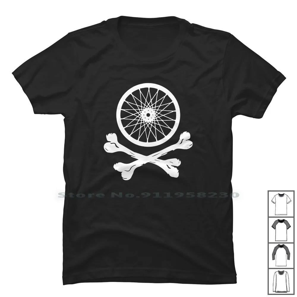 Bicycle Wheel Cross Bones T Shirt 100% Cotton Birthday Animals Bicycle Wheel Comic Humor Cycle Cross Ross Love Heel Bone