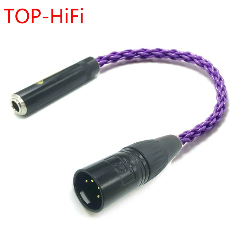

TOP-HiFi 4-Pin XLR Male Balanced to 6.35mm 1/4 Female Single Crystal Coppe Silver Plated Audio Adapter Cable 6.35mm to XLR