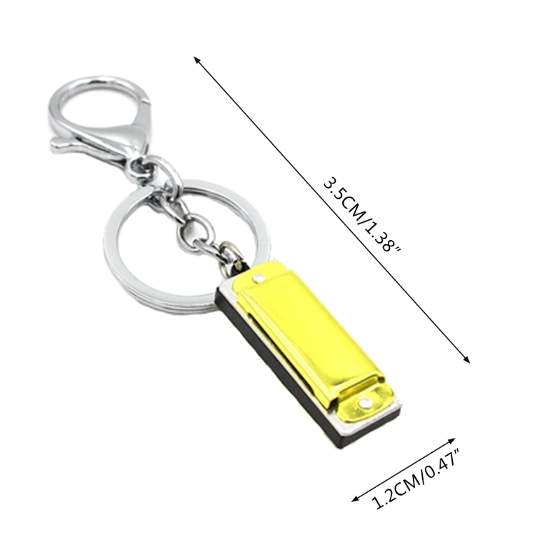 Цветной брелок гармоника мини 8 тонов 4 отверстия для ключей держатель подвеска