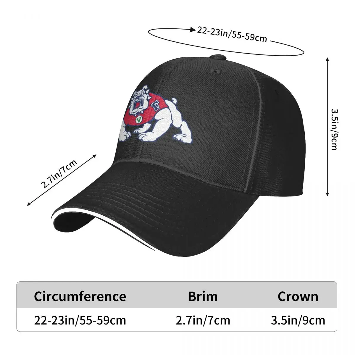 

Fresno State Men's New Baseball Cap University Fashion Sun Hats Caps for Men and Women