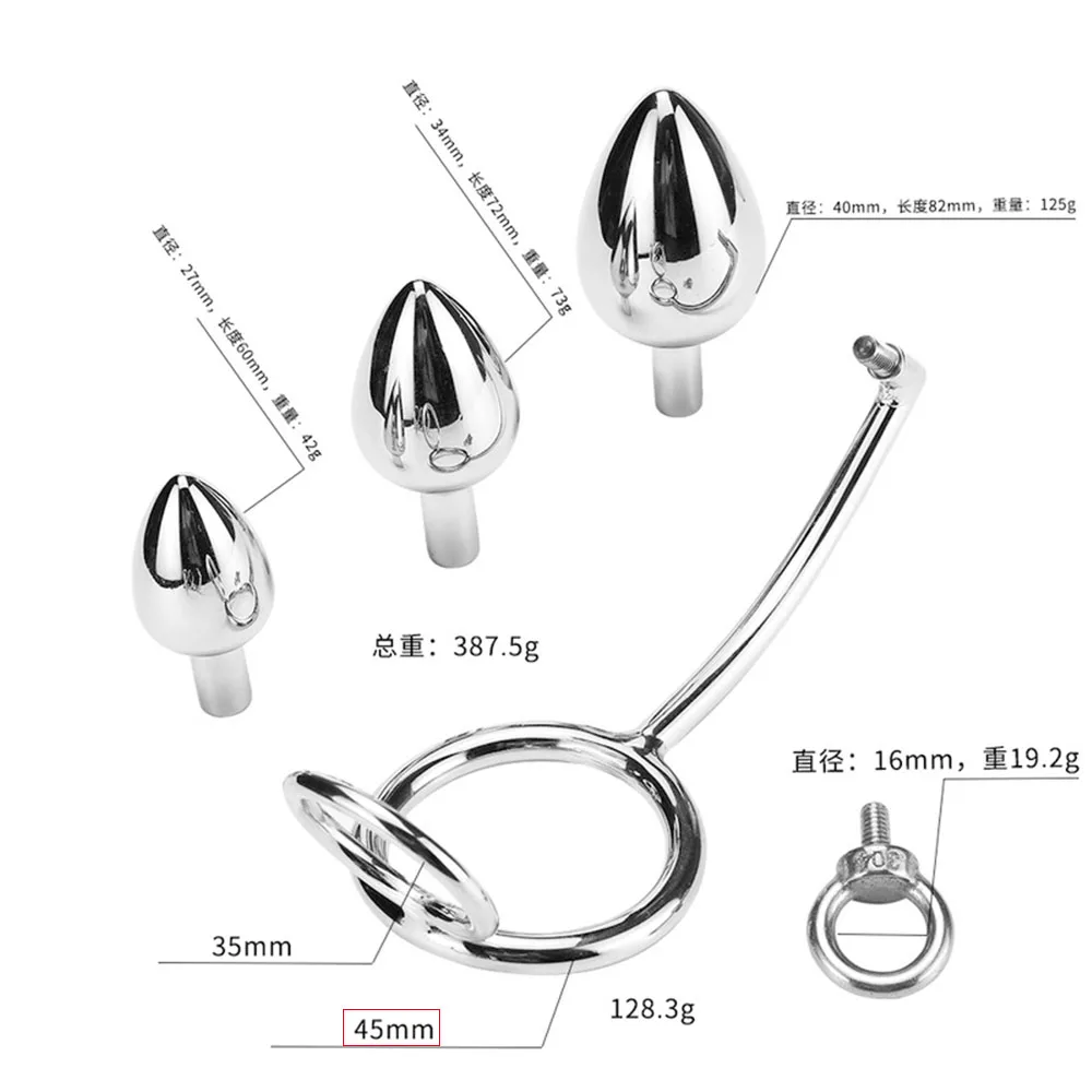 Металлический петух кольцо Анальный крюк из нержавеющей стали Анальная пробка
