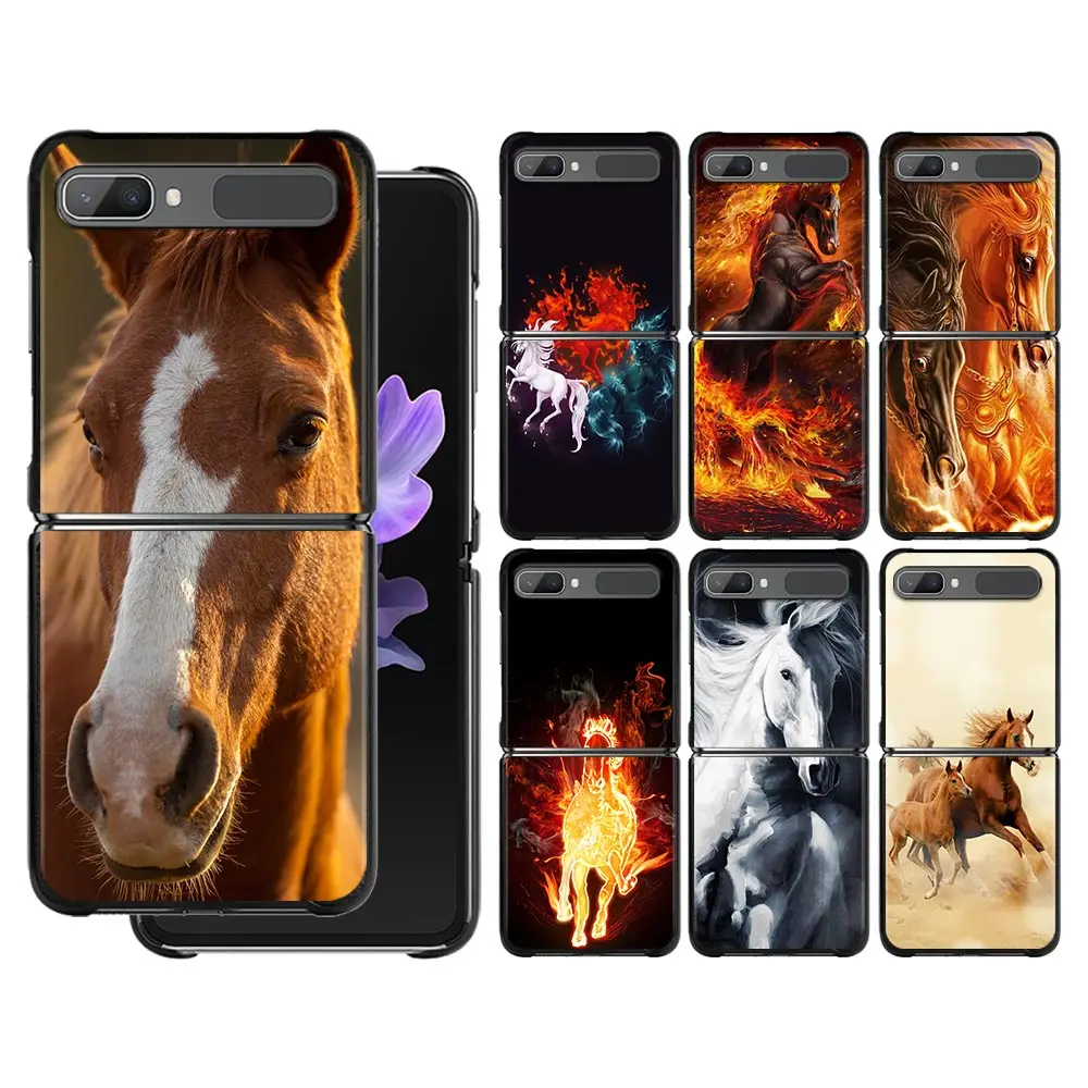 

Phone Case For Samsung Galaxy Z Flip3 5G Cases Hard PC Fundas For Samsung Z Flip 3 5G z flip Cover Fire Horse