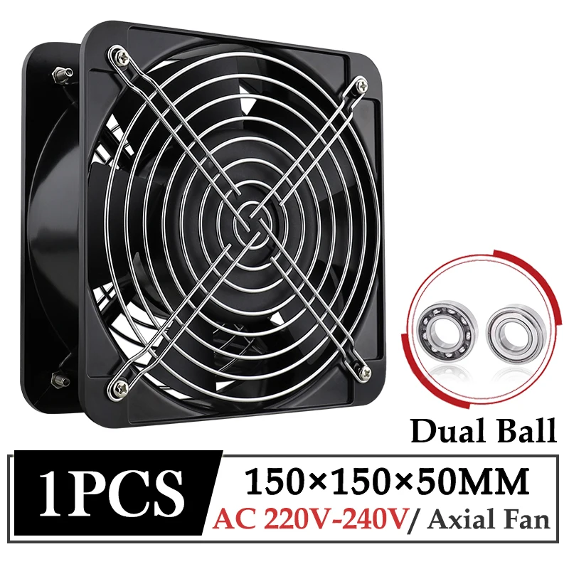 Gdstime ac 220v 240v Fan 150 Milímetros 150x150x50 mm Bola Industrial Gabinete Cooler Fan 15 Centímetros Grande Armazém de Volume de ar do Ventilador do Radiador Pcs Ventiladores e resfriadores