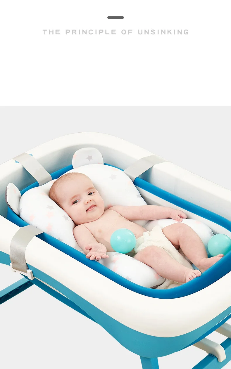 Мультфильм Draagbare Baby Douche Bad Pad Противоскользящий плохой коврик Pasgeboren Veiligheid Bad Ondersteuning Kussen Opvouwbaar мягкий Kussen
