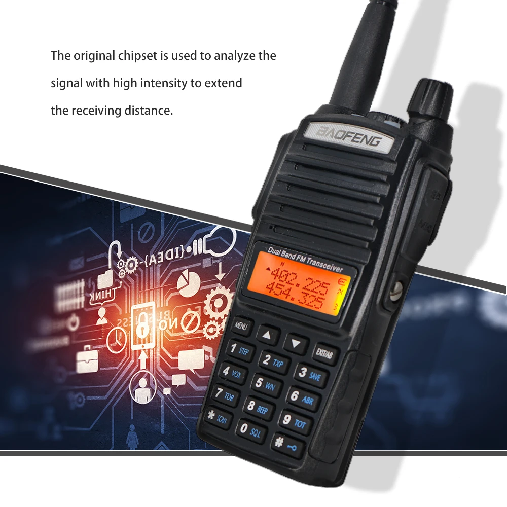 6pcs orginal baofeng uv 82 walkie talkie uv 82 dual ptt cb radio vhfuhf 136 174400 480mhz two way ham radio fm transceiver free global shipping