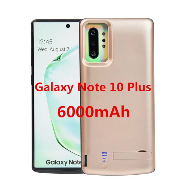 Glod 6000 мАч ультра тонкий резервный внешний аккумулятор чехол s для samsung Note 10 чехол для внешнего аккумулятора чехол s для samsung Galaxy Note 10 Plus - Цвет: Glod