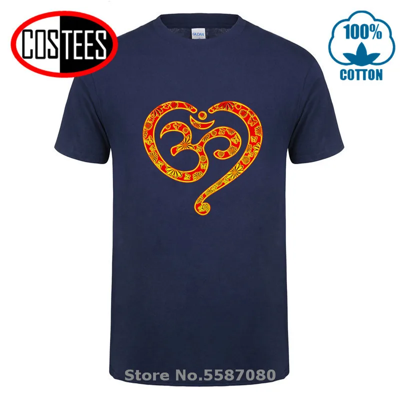 Винтажная футболка с надписью Om Heart в китайском стиле OM Spirituality Love изображением
