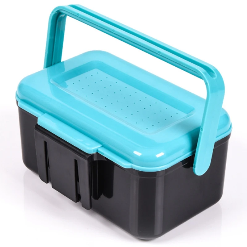 Handle or Hanging Waist Fishing Lure Bait Box Storage Case with Clip Lures Worm Tackle Accessory | Спорт и развлечения