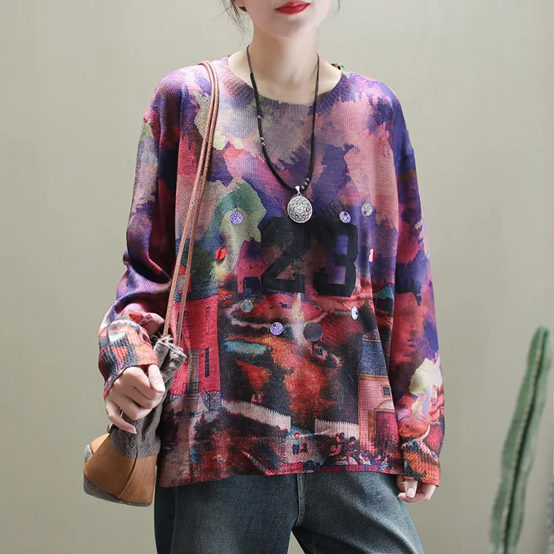 Женский Повседневный Пуловер Max LuLu Свободный вязаный джемпер оверсайз в