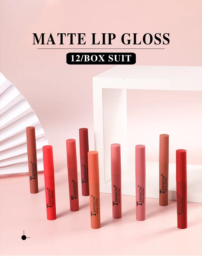 

Cellacity 12pcs Lip Gloss Women Liquid Cosmetics Matte Texture Women Makeup Waterproof Long Lasting Korean Makeup Wholesale 2020