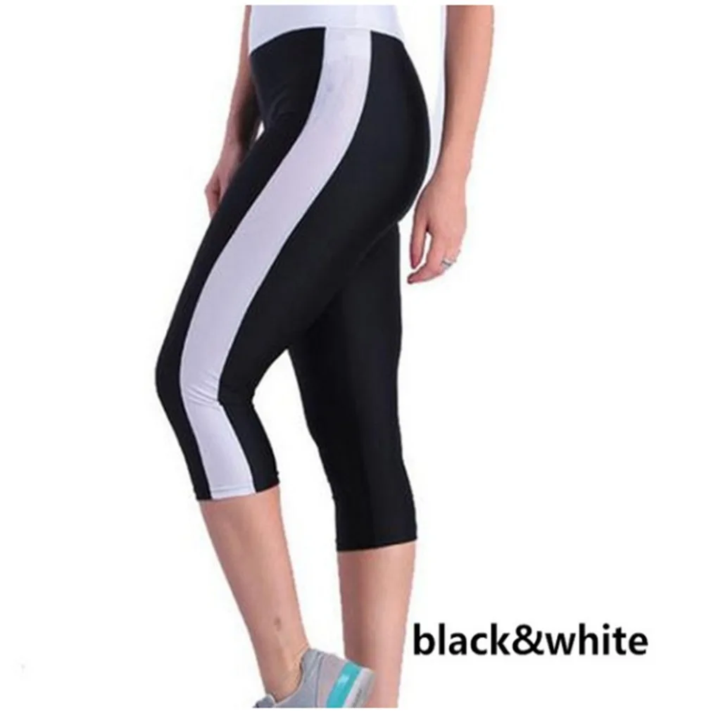 

Patchwork Leggings For Women Fitness Leggings Mid Calf High Waist Leggings Elastic Legins Women Capris Pants Female Trousers
