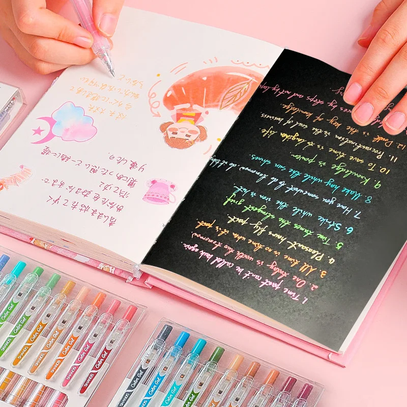 

9 Pcs/set Morandi Colored Retractable Pens Set 0.5mm Kawaii Cute Gel Pen Ballpen for Journal Ball Tip School Supplies Stationery