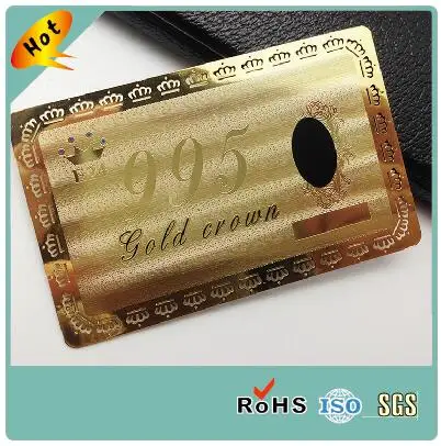 

custom cut out gold plated metal VIP business invitation wedding card
