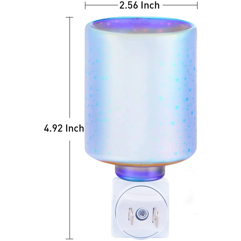 

Plug in Wax Warmer 3D Glass Wax Melt Warmer for Warming Scented Wax Cubes or Essential Oils Night Lights US Plug