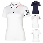 Женская футболка для гольфа, летняя спортивная одежда для гольфа с коротким рукавом, быстросохнущая Женская одежда для гольфа