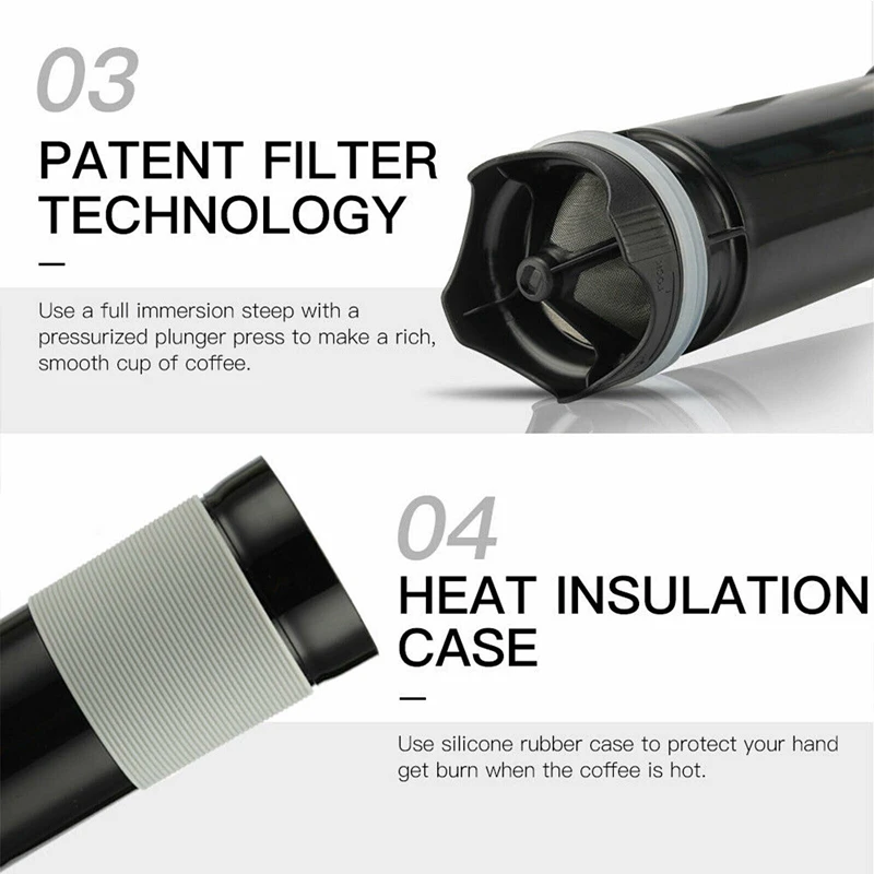 300 мл кружка для путешествий с французским прессом портативная кофеварка стакан