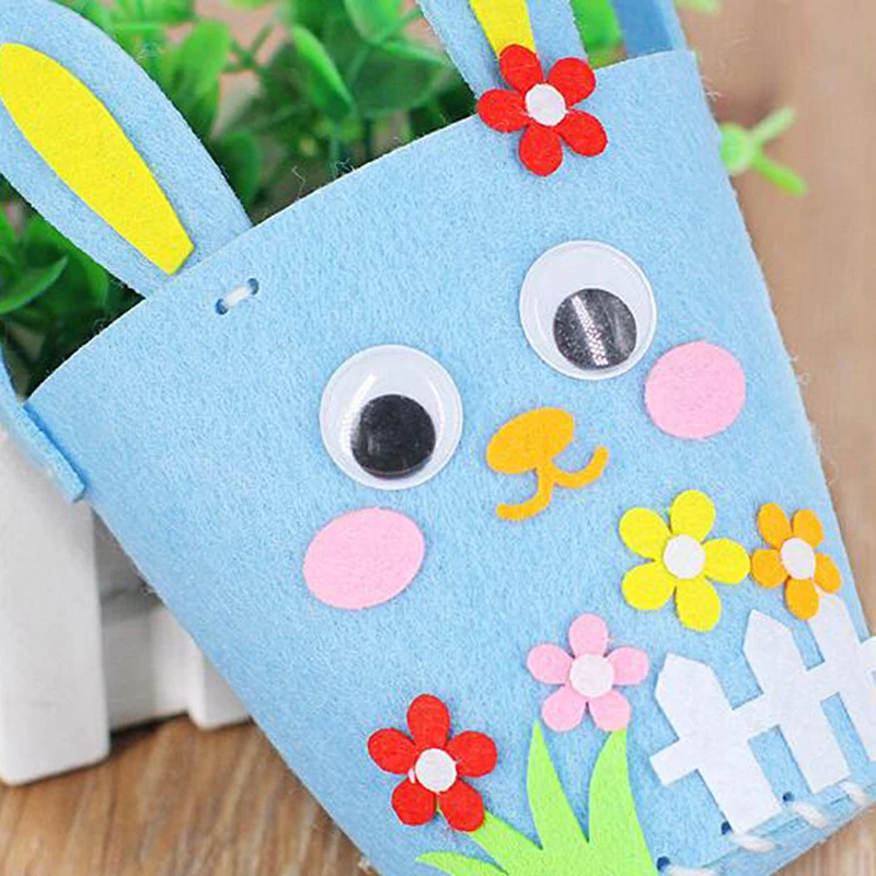 

Rabbit Bag Non-Woven Egg Shopping Basket Children Creative Handmade DIY Toy Decoration Material Bag Craft Toys Easy To Operate