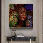 Африканский этнический Женский портрет с татуировкой, живопись, плакаты и принты, настенное искусство, картина для дома, товары, Настенный декор
