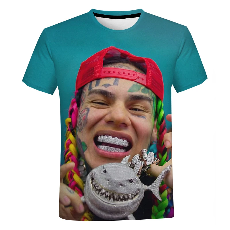 Футболка Gooba 6ix9ine с 3D принтом для мужчин и женщин модная повседневная Уличная