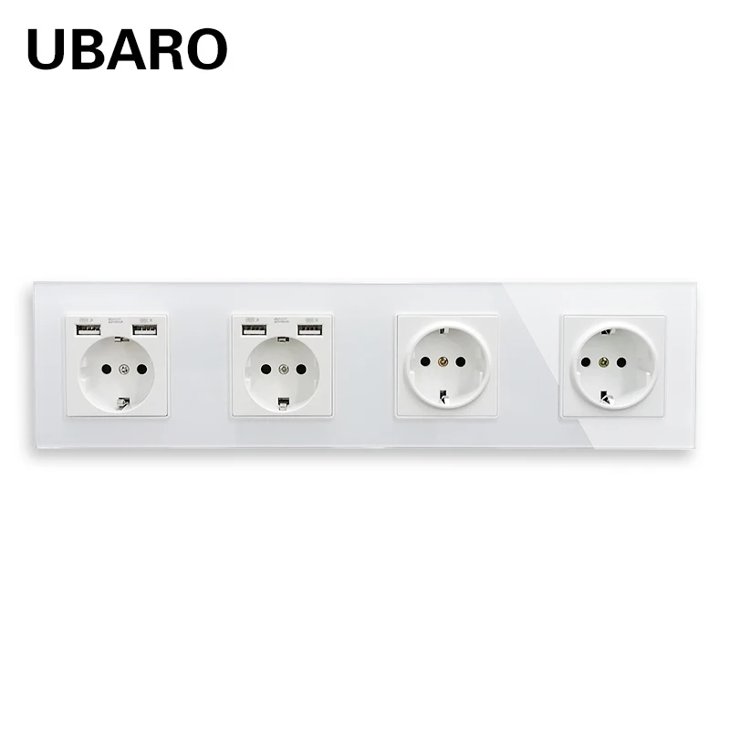 UBARO немецкий стандарт AC 100 250 В 16A Хрустальная стеклянная панель Pop настенная