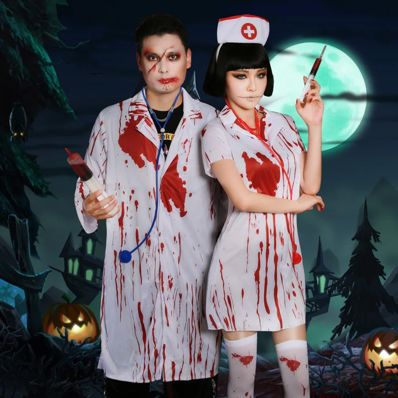 Костюм Медсестры для Хэллоуина страшный костюм мужчин вечерние костюмы косплея