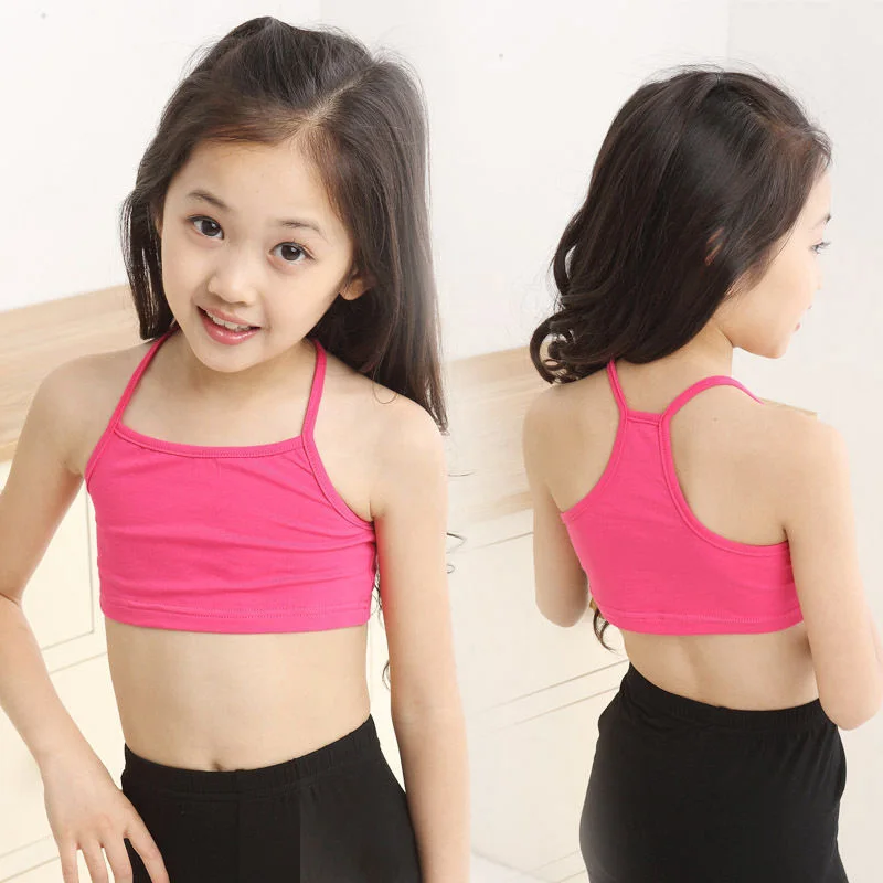 

2021 NEW Kids Girls Camisole Sports Vest Undies Underclothes Vest Underwear Tops Cotton Young Girls Bras