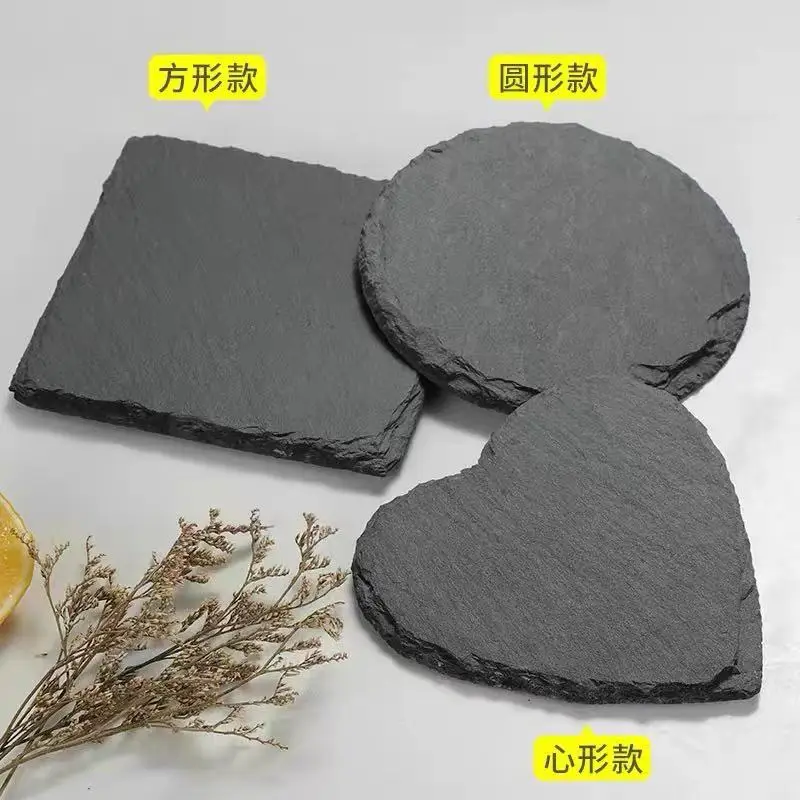 

2PCS/Natural Rock Coasters Japanese INS Wind Stone Coasters Insulated Coasters Bar Decorative Coasters Cocktail Coasters