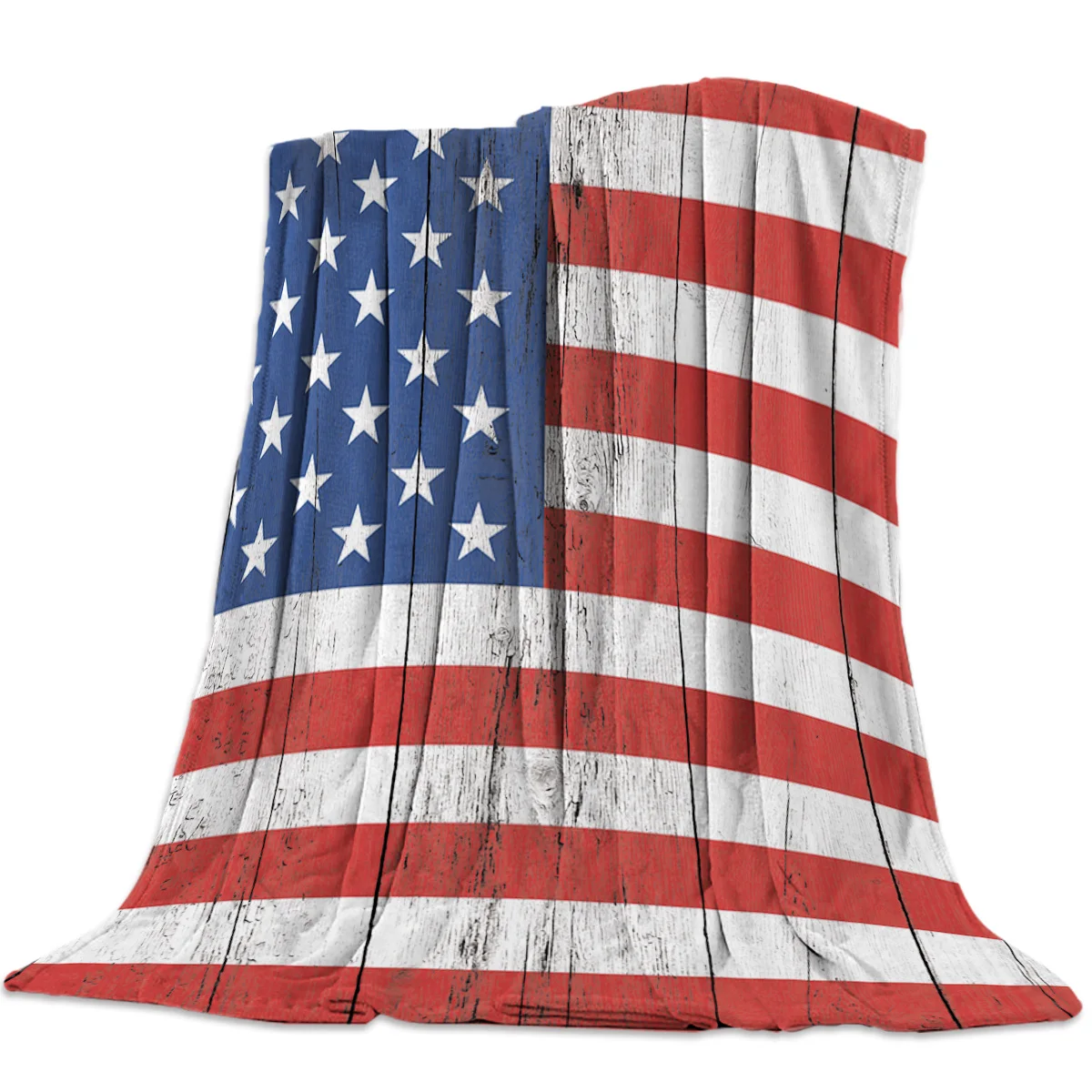 Винтажное деревянное покрывало с американским флагом|Одеяла| |