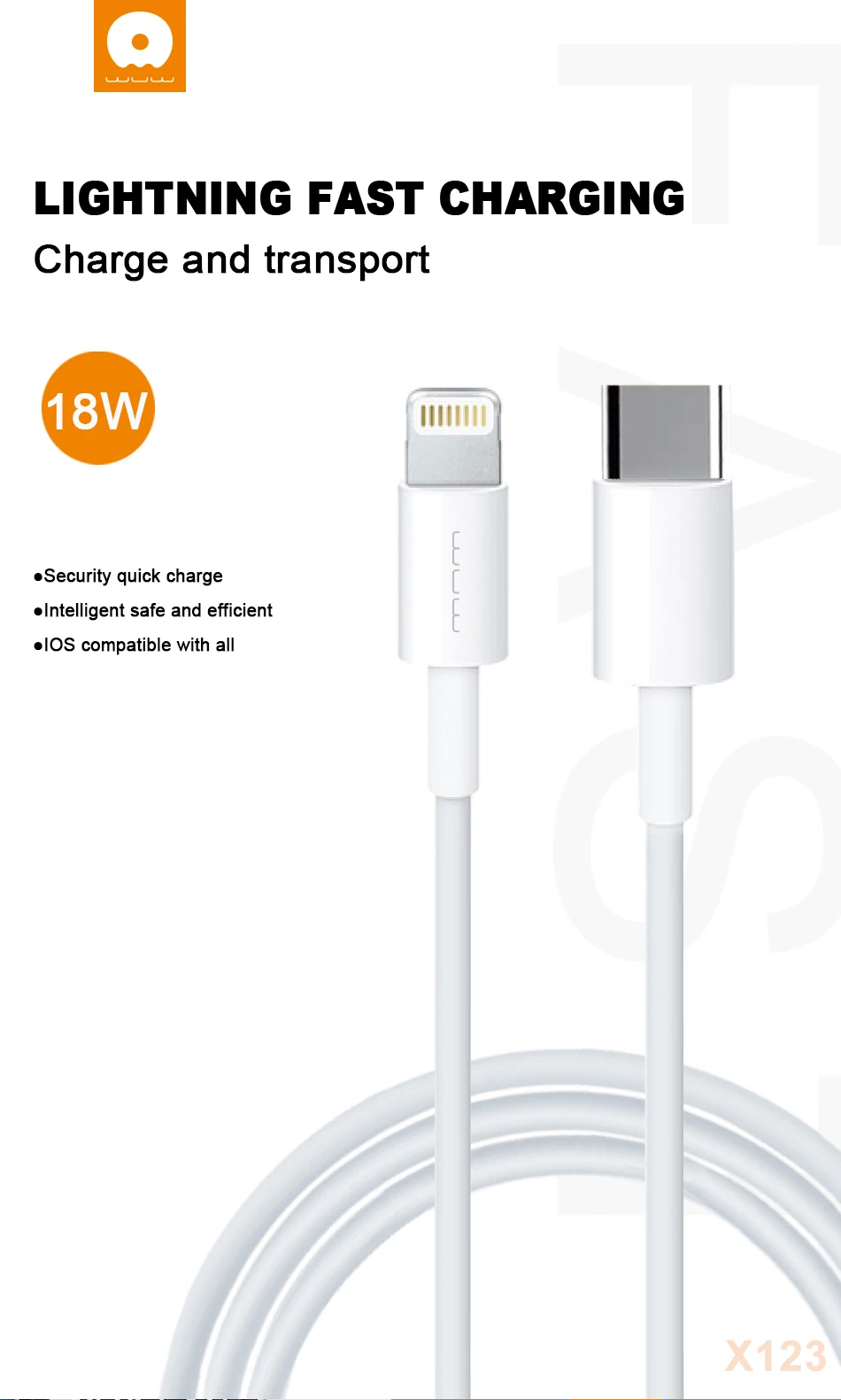 18 Вт USB кабель для мобильного телефона usb type C кабель зарядного устройства для iPhone 11 Pro XR XS Max X PD провод для быстрой зарядки абсолютно
