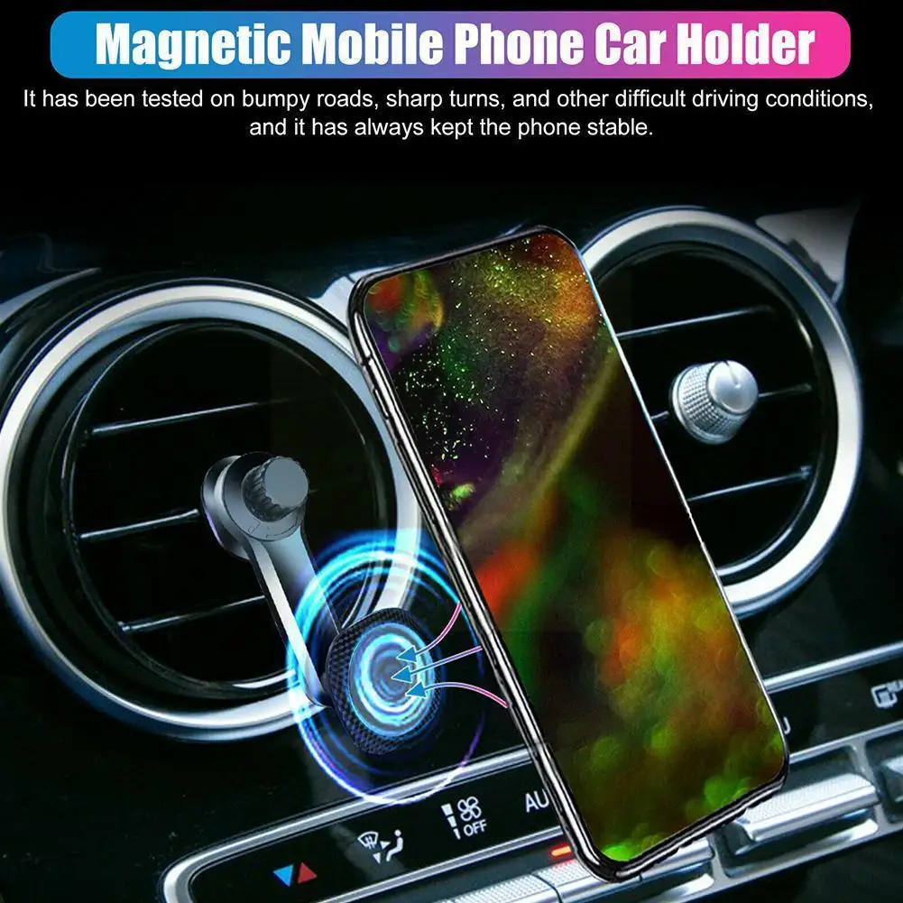 

1Pcs Long Pole Magnetic Car Mobile Phone Holder Auto Vent Hook Support Round For iPhone Galaxy Phone Air Smartphone Magnet M6C7