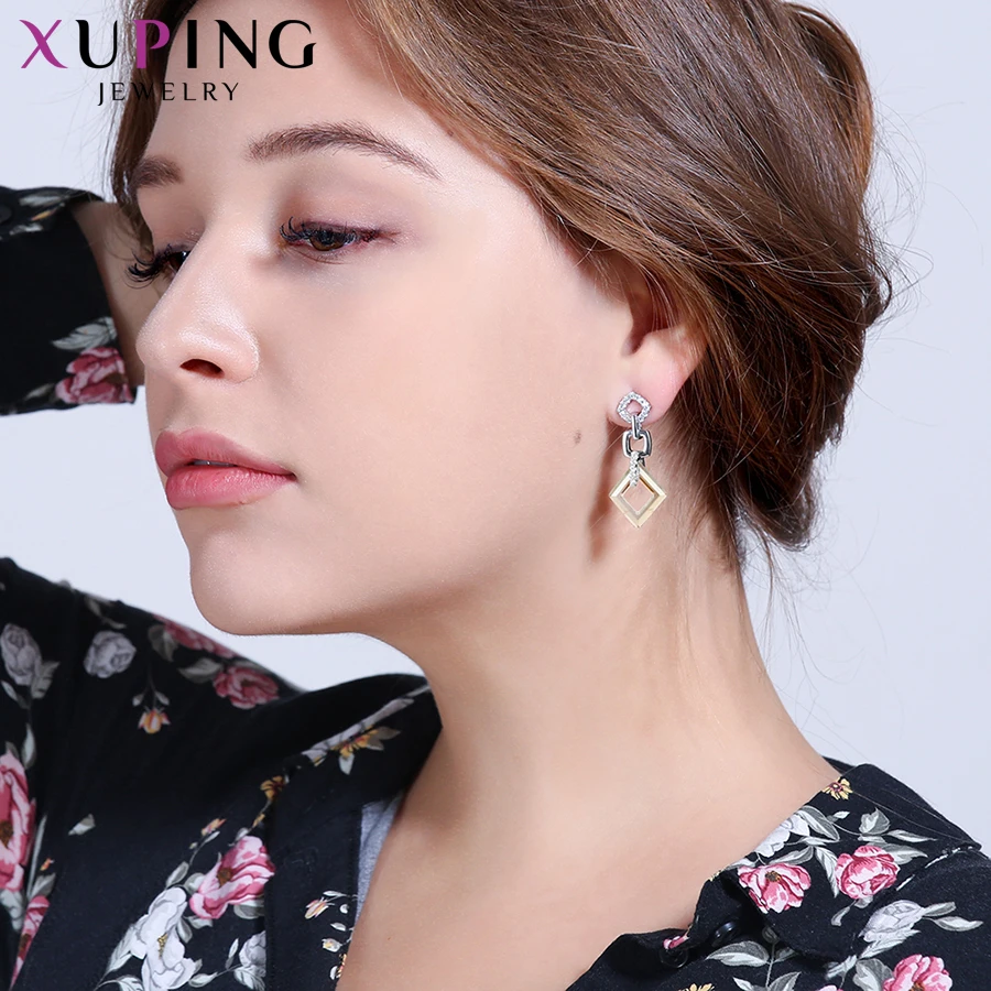 Xuping, изысканные цветные серьги, высокое качество, кристаллы от Swarovski, цветное покрытие, для женщин, подарок на день Святого Валентина, S89-202