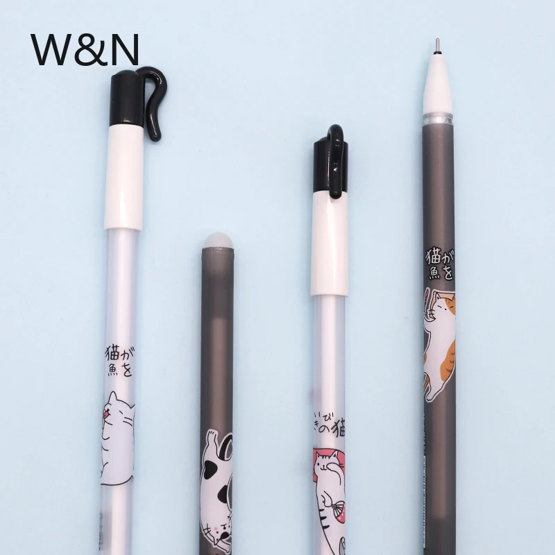 Стираемая гелевая ручка для кошек 3/6 шт./компл. моющаяся 0 38 мм синяя/черная